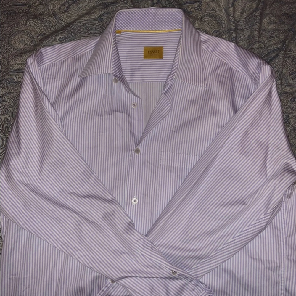 Robert Talbott Purple Stripe Button Up